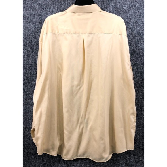 Crazy Horse Dress Shirt Men's Size 17.5 34-35 Pale Yellow Button Up Sateen - Picture 3 of 8